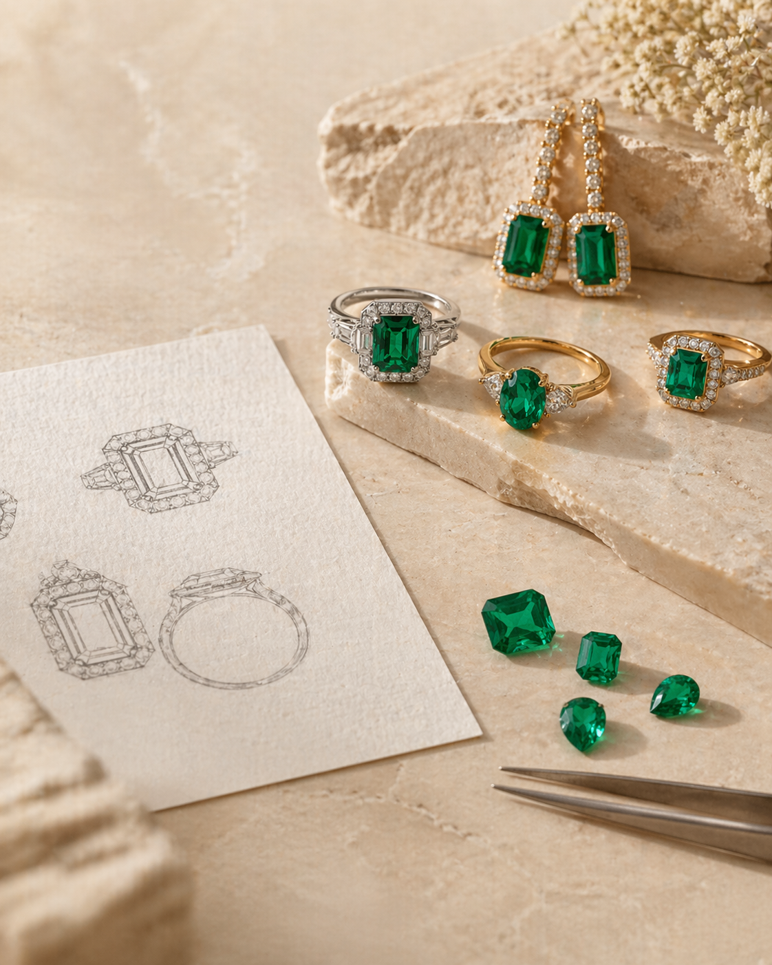 Emerald ring gallery image